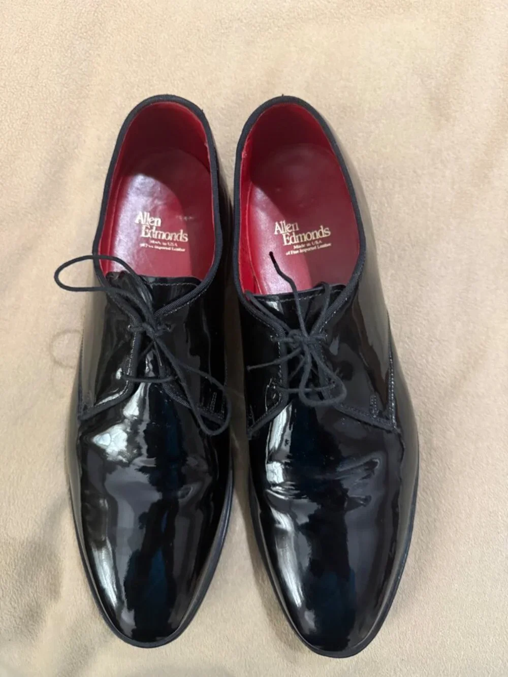 MENS BLACK PATENT LEATHER SHOES SIZE 12